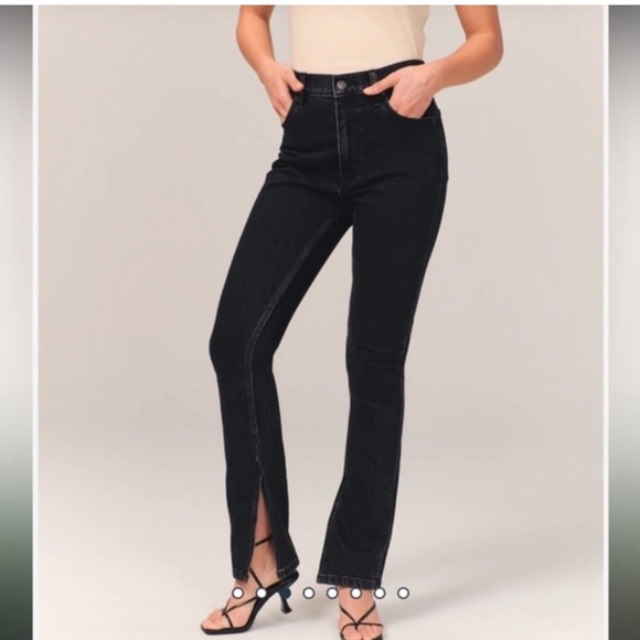 Abercrombie & Fitch Denim - Abercrombie & Fitch The Skinny High Rise Curve‎ Love Jeans Split Hem29/8 B1